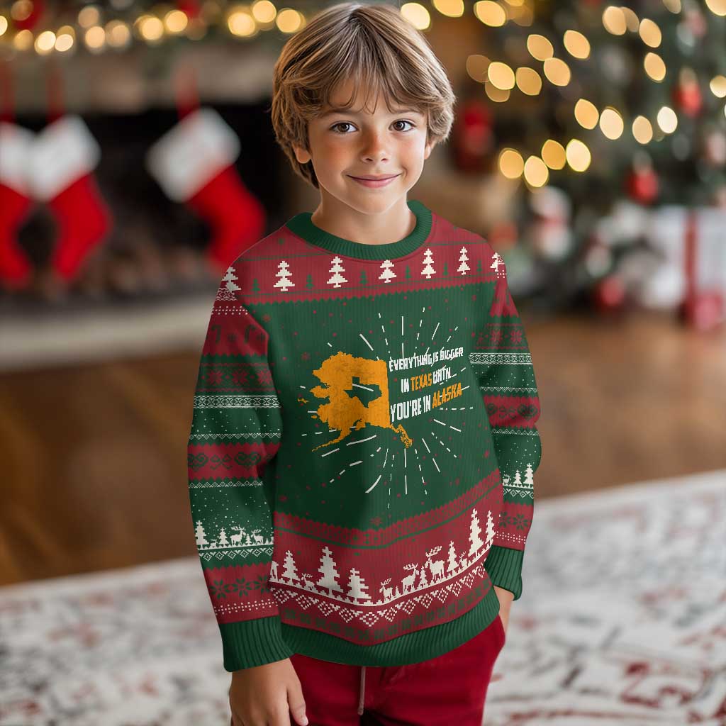 Funny Everything Is Bigger In Texas Until You're In Alaska Ugly Christmas Sweater - Wonder Print Shop
