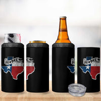 Texas Home State Map Distressed Flag 4 in 1 Can Cooler Tumbler