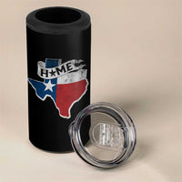 Texas Home State Map Distressed Flag 4 in 1 Can Cooler Tumbler