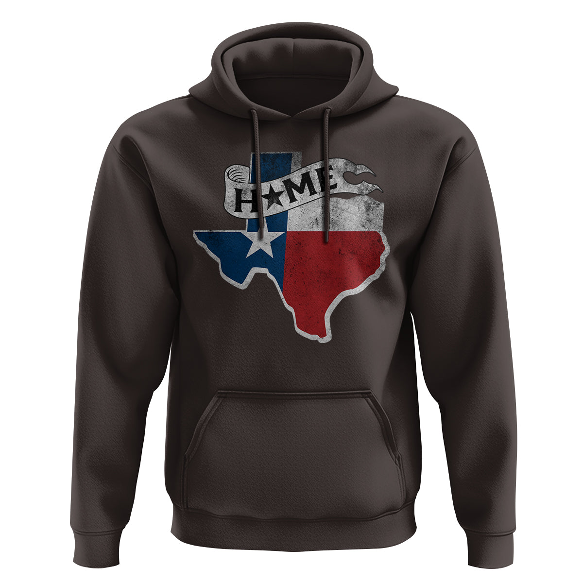 Texas Home State Map Distressed Flag Hoodie - Wonder Print Shop