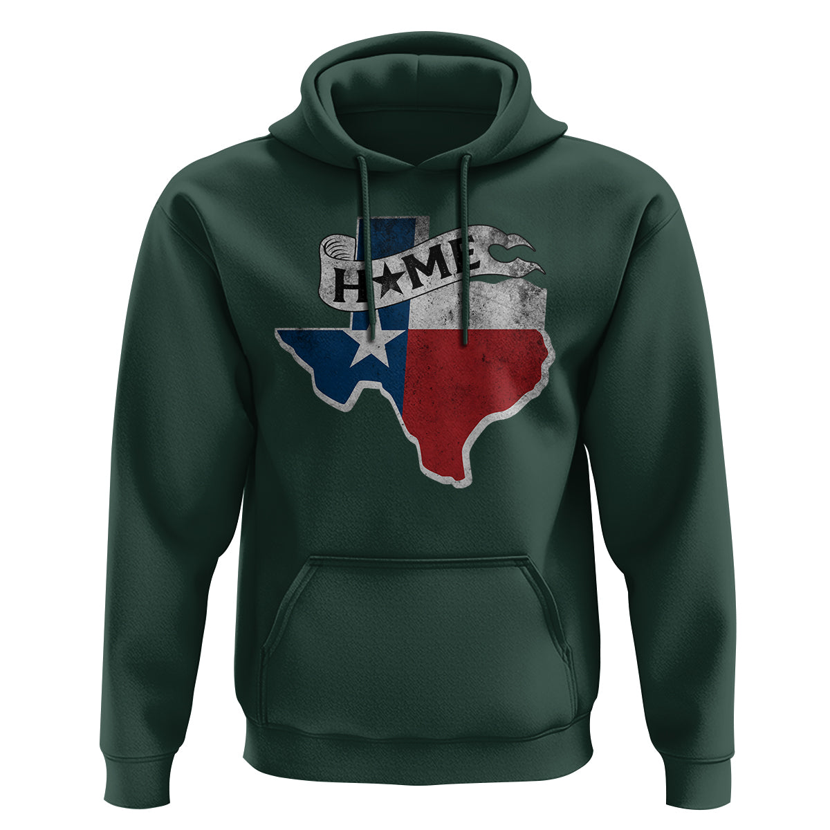 Texas Home State Map Distressed Flag Hoodie - Wonder Print Shop