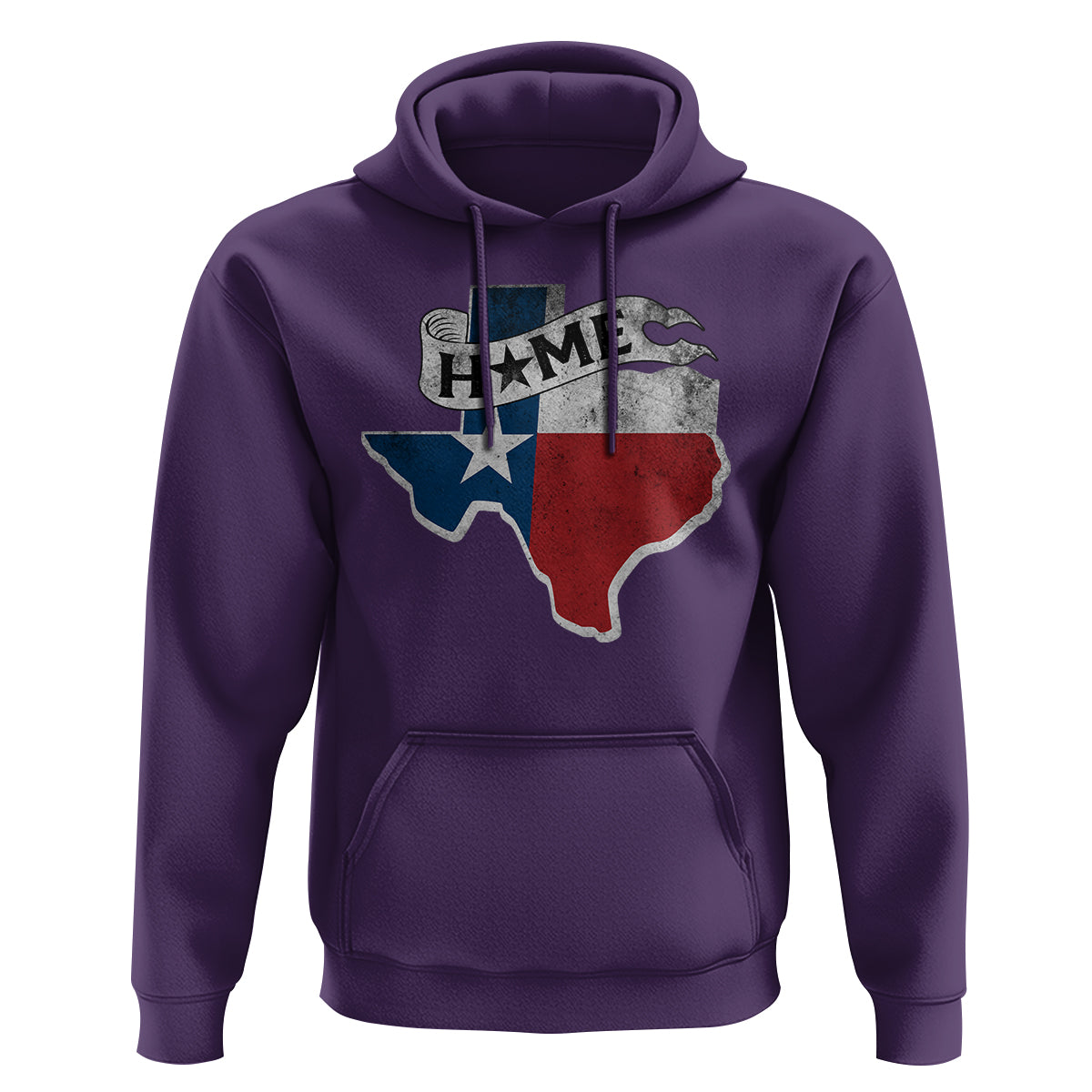 Texas Home State Map Distressed Flag Hoodie - Wonder Print Shop