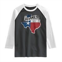 Texas Home State Map Distressed Flag Raglan Shirt