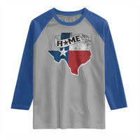 Texas Home State Map Distressed Flag Raglan Shirt