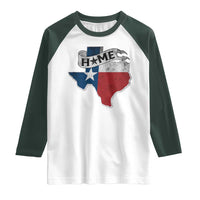Texas Home State Map Distressed Flag Raglan Shirt