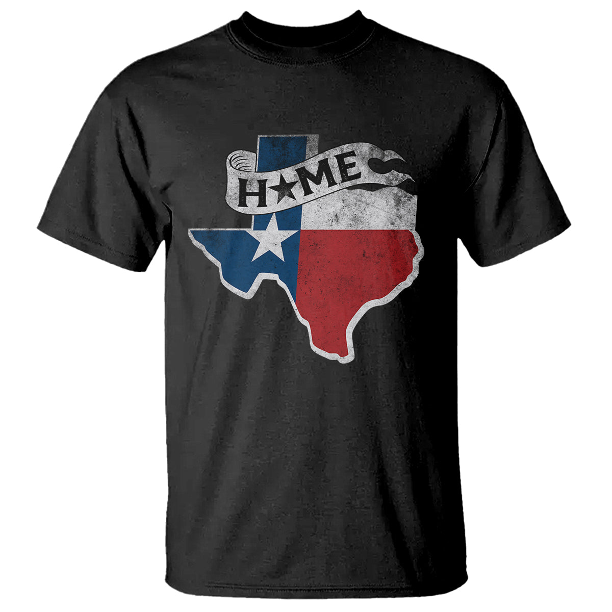 Texas Home State Map Distressed Flag T Shirt - Wonder Print Shop