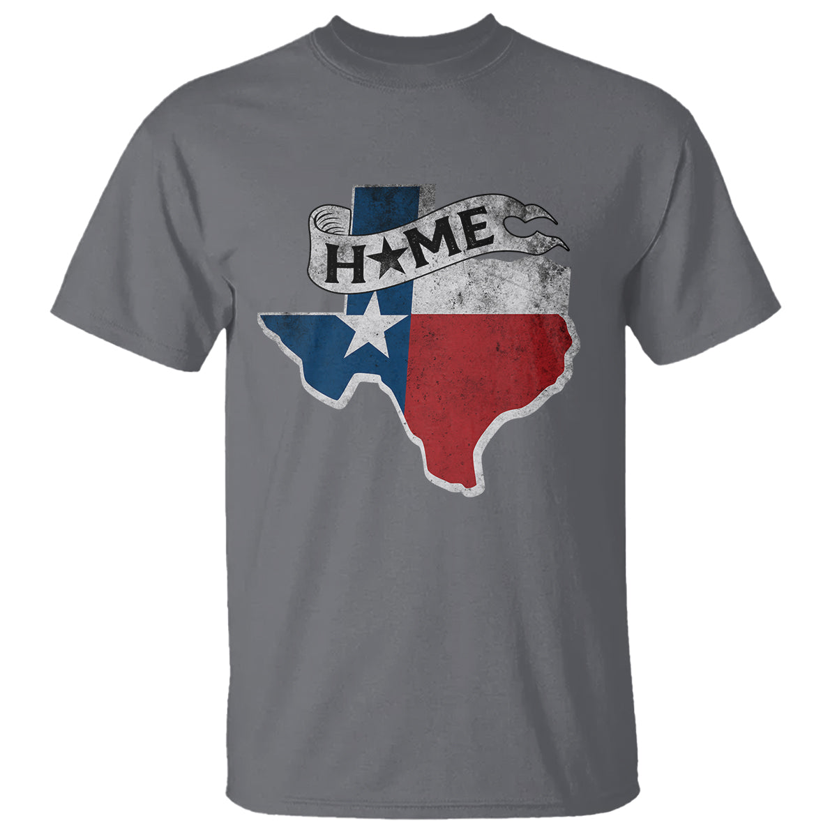 Texas Home State Map Distressed Flag T Shirt - Wonder Print Shop