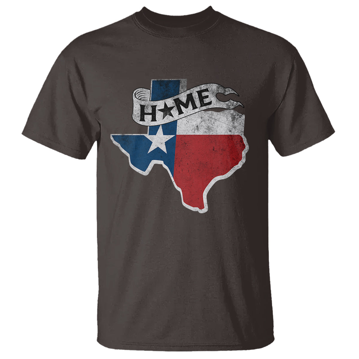 Texas Home State Map Distressed Flag T Shirt - Wonder Print Shop