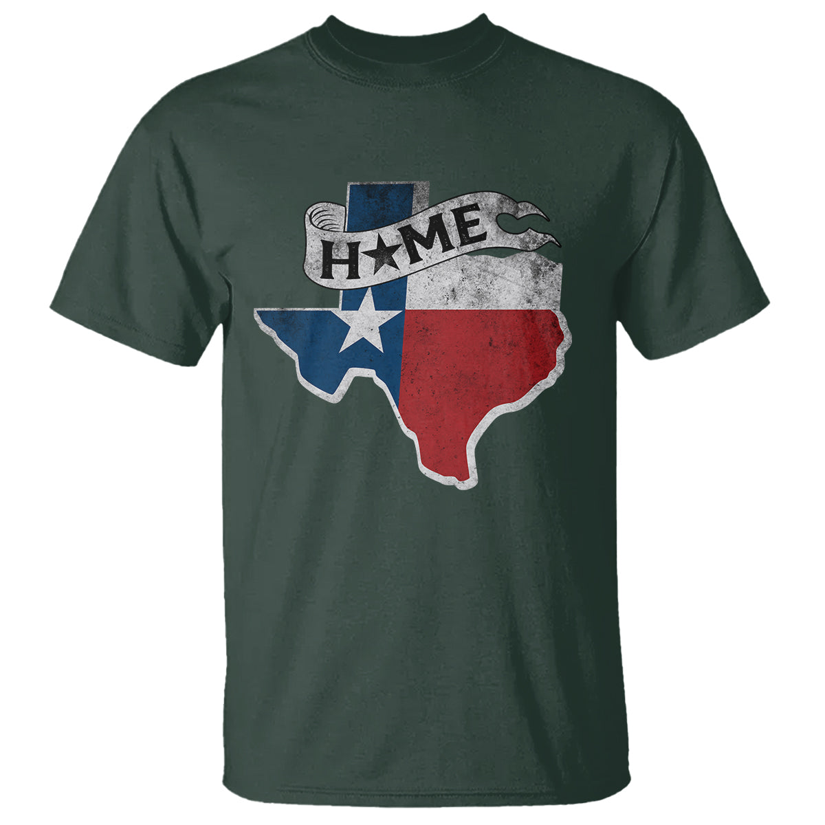 Texas Home State Map Distressed Flag T Shirt - Wonder Print Shop