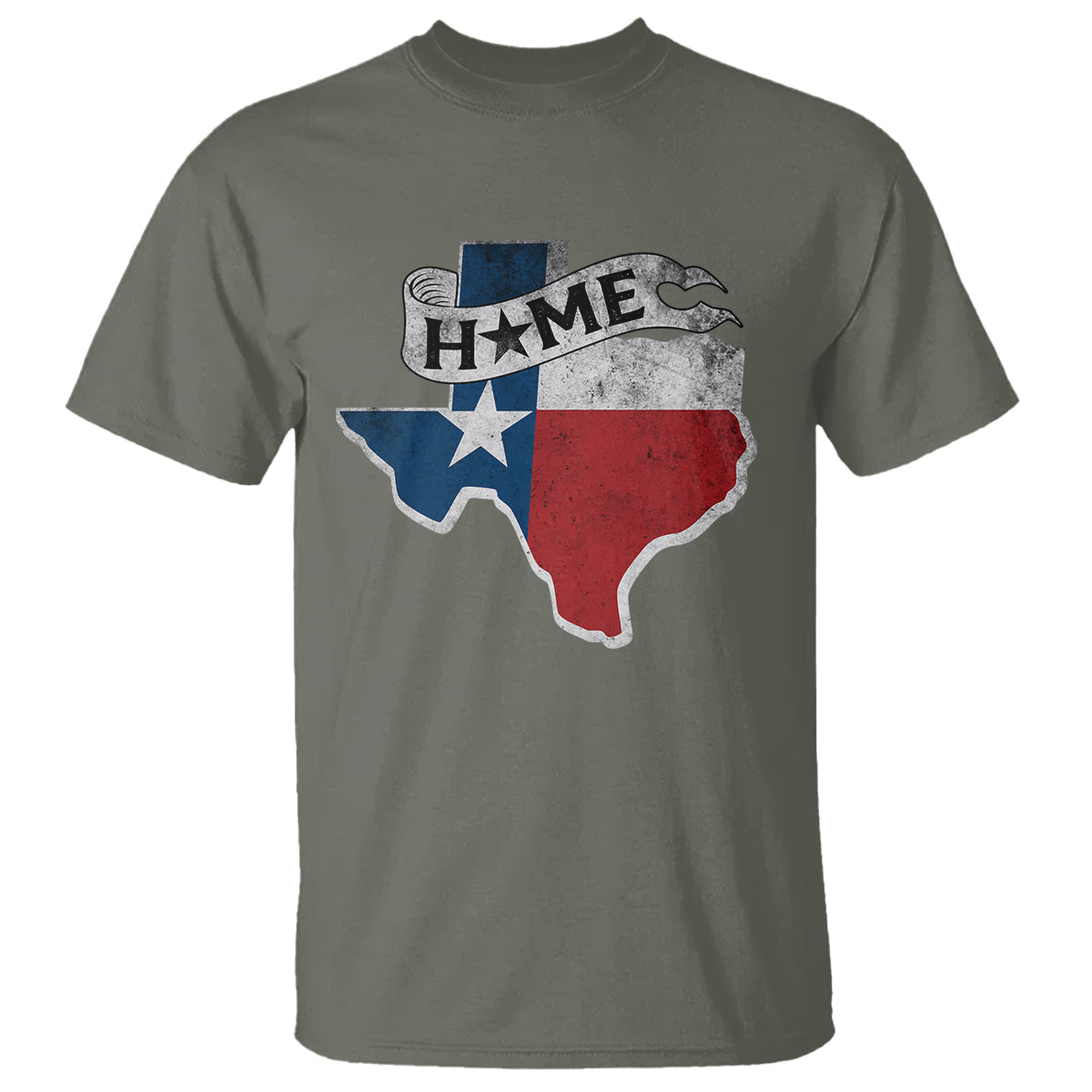 Texas Home State Map Distressed Flag T Shirt - Wonder Print Shop