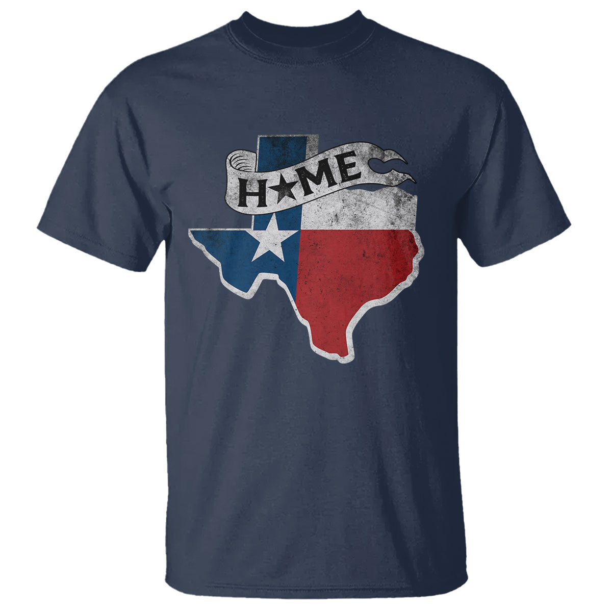 Texas Home State Map Distressed Flag T Shirt - Wonder Print Shop