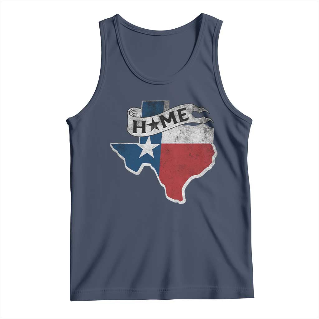 Texas Home State Map Distressed Flag Tank Top