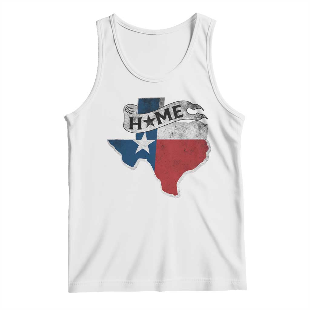 Texas Home State Map Distressed Flag Tank Top