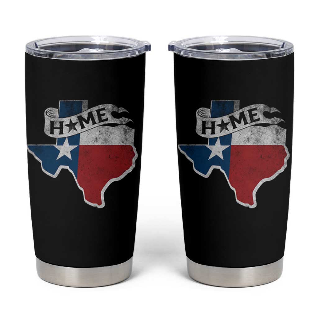 Texas Home State Map Distressed Flag Tumbler Cup