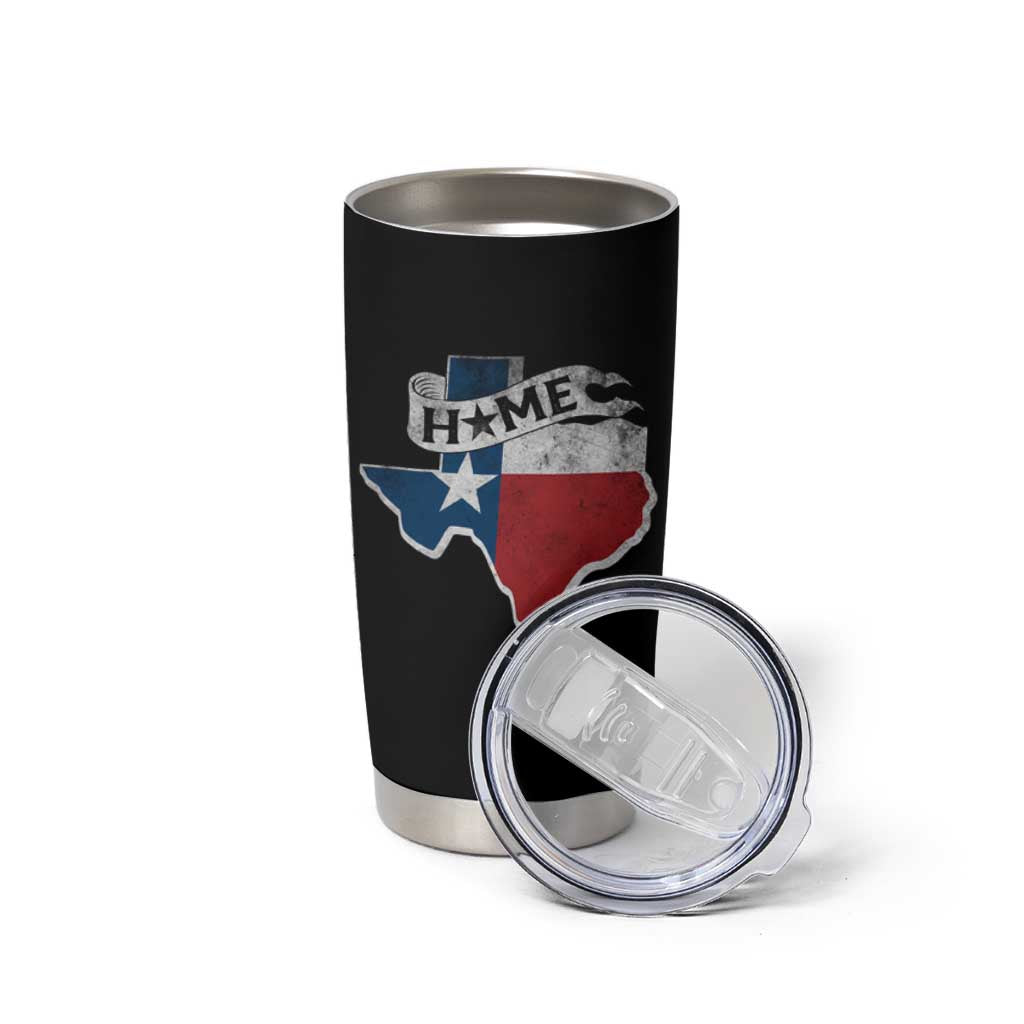 Texas Home State Map Distressed Flag Tumbler Cup