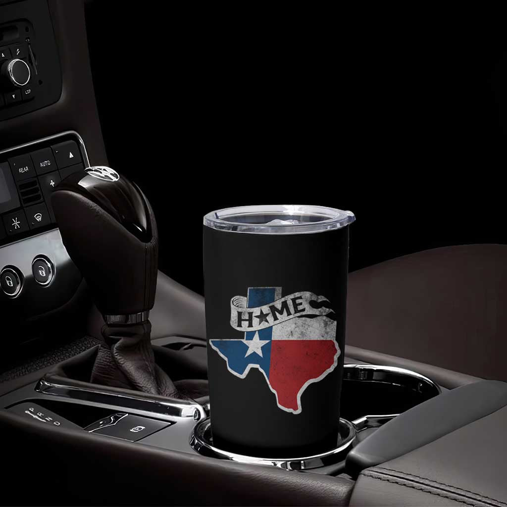 Texas Home State Map Distressed Flag Tumbler Cup
