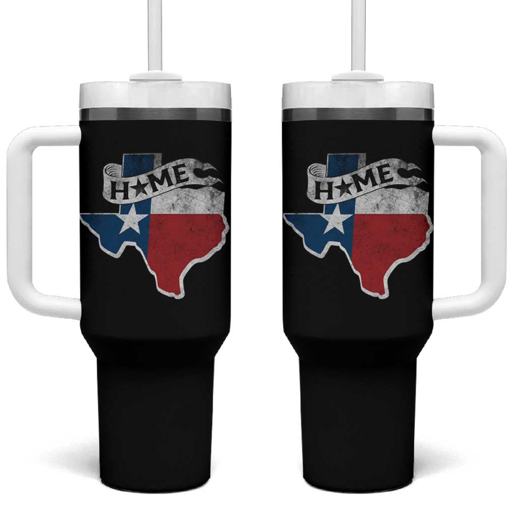 Texas Home State Map Distressed Flag Tumbler With Handle