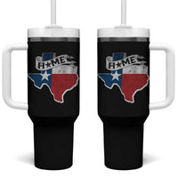 Texas Home State Map Distressed Flag Tumbler With Handle
