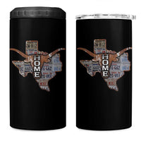 Texas Home 4 in 1 Can Cooler Tumbler Vintage State Map TX Longhorn