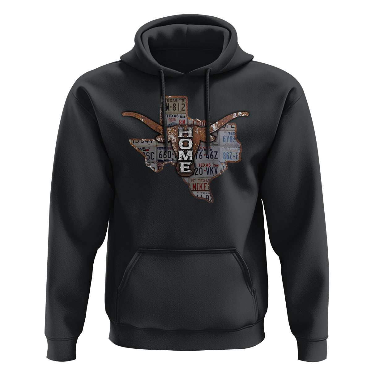 Texas Home Hoodie Vintage State Map TX Longhorn - Wonder Print Shop