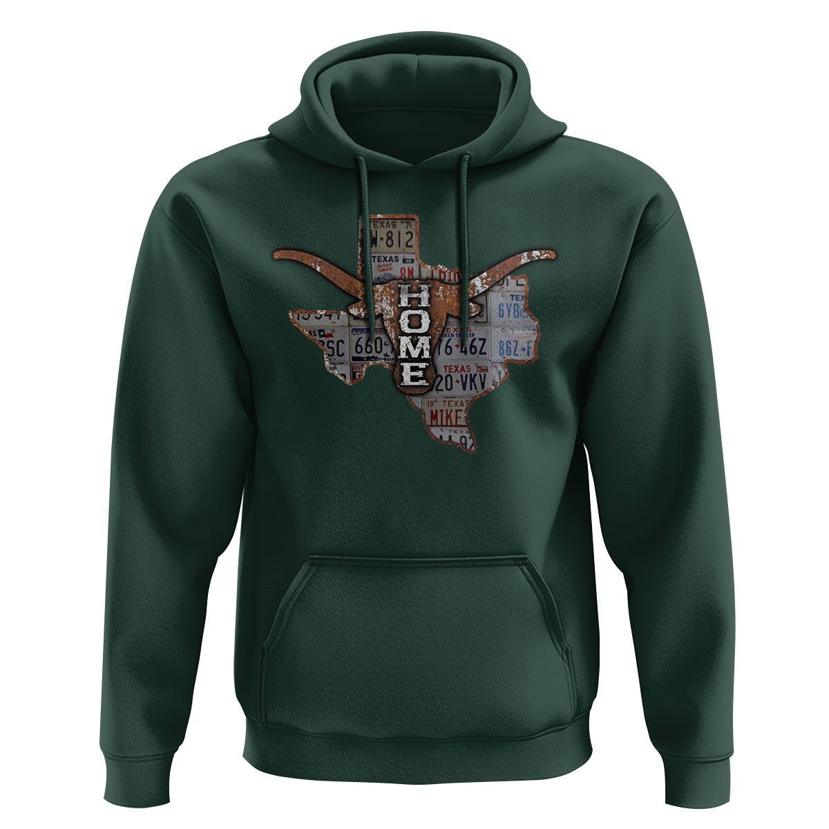 Texas Home Hoodie Vintage State Map TX Longhorn - Wonder Print Shop