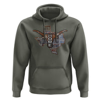 Texas Home Hoodie Vintage State Map TX Longhorn - Wonder Print Shop