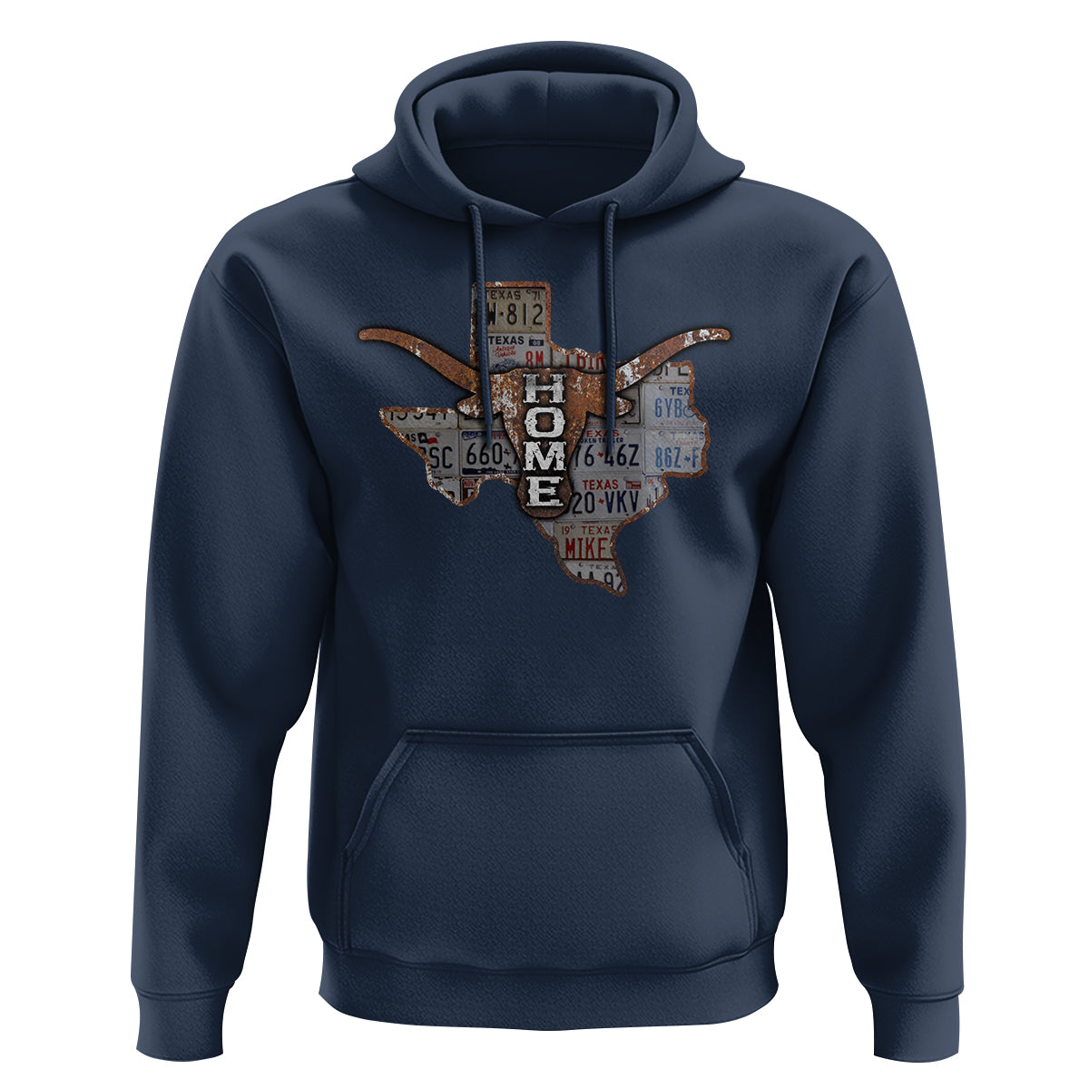 Texas Home Hoodie Vintage State Map TX Longhorn - Wonder Print Shop