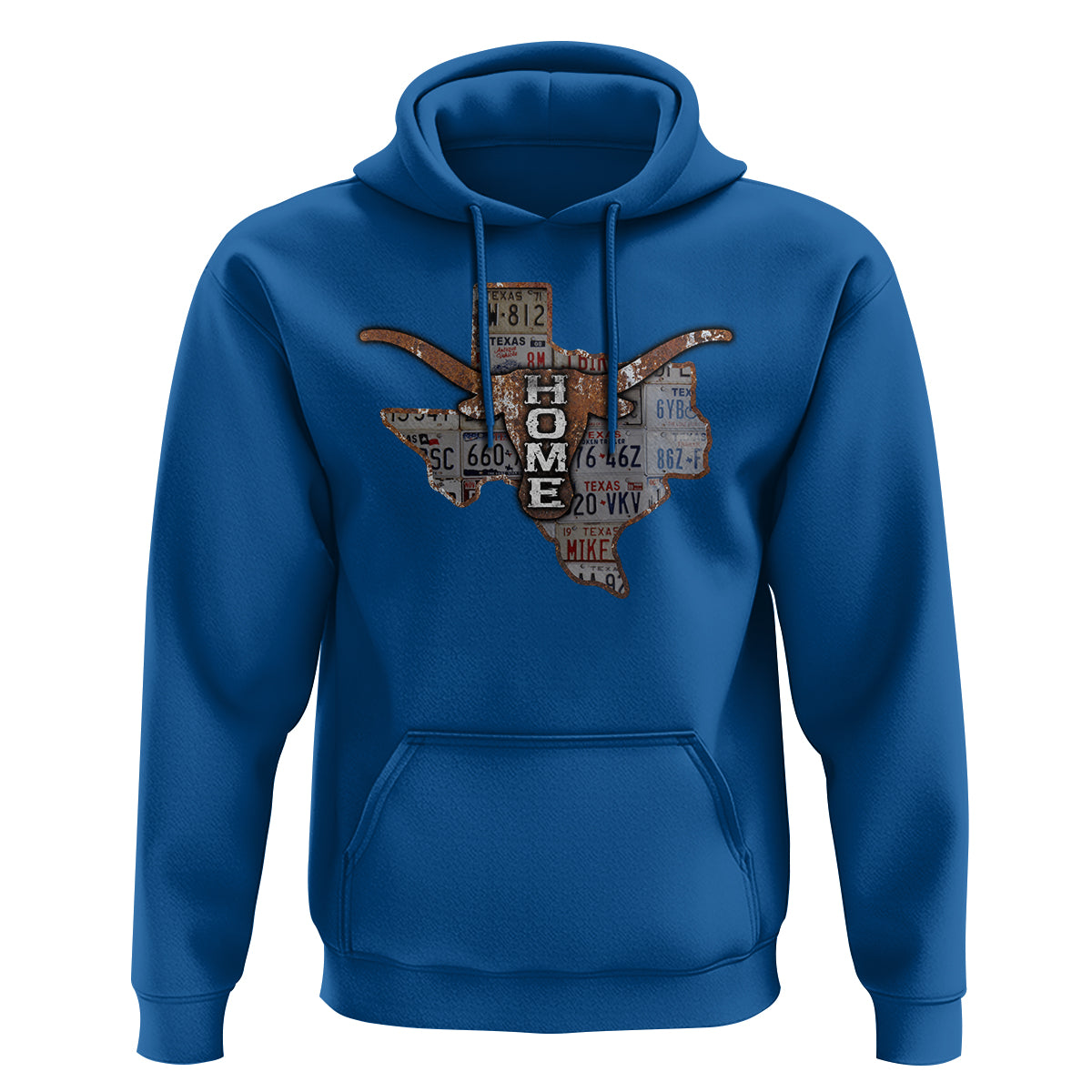 Texas Home Hoodie Vintage State Map TX Longhorn - Wonder Print Shop