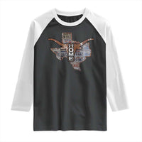 Texas Home Raglan Shirt Vintage State Map TX Longhorn