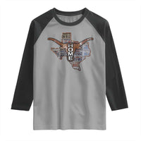 Texas Home Raglan Shirt Vintage State Map TX Longhorn