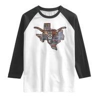 Texas Home Raglan Shirt Vintage State Map TX Longhorn