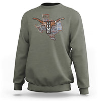 Texas Home Sweatshirt Vintage State Map TX Longhorn - Wonder Print Shop
