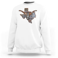 Texas Home Sweatshirt Vintage State Map TX Longhorn - Wonder Print Shop