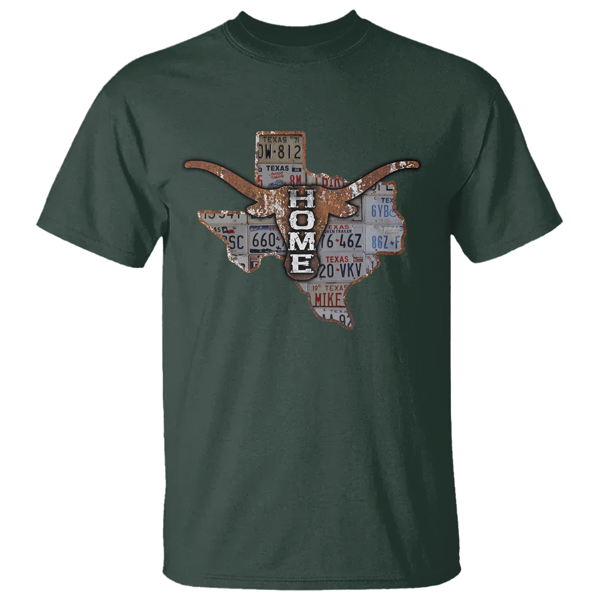 Texas Home T Shirt Vintage State Map TX Longhorn - Wonder Print Shop