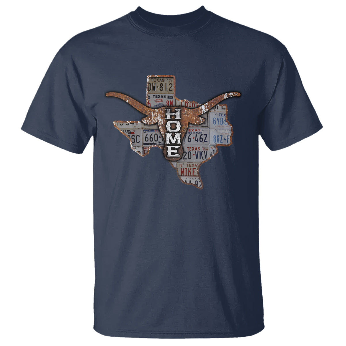 Texas Home T Shirt Vintage State Map TX Longhorn - Wonder Print Shop
