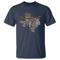 Texas Home T Shirt Vintage State Map TX Longhorn - Wonder Print Shop