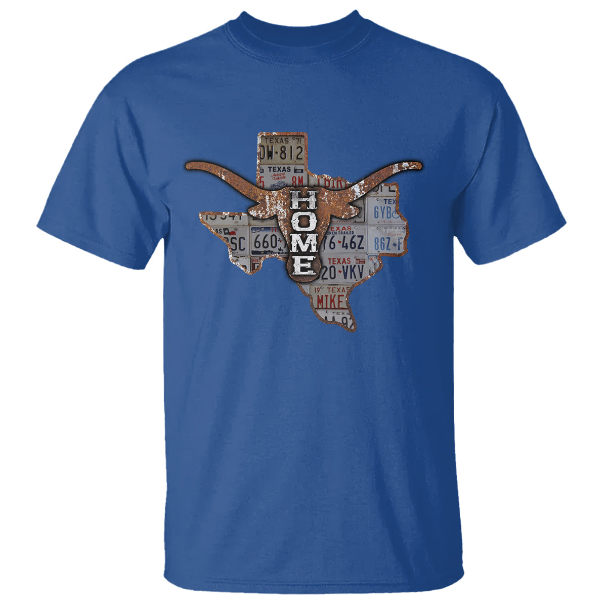 Texas Home T Shirt Vintage State Map TX Longhorn - Wonder Print Shop