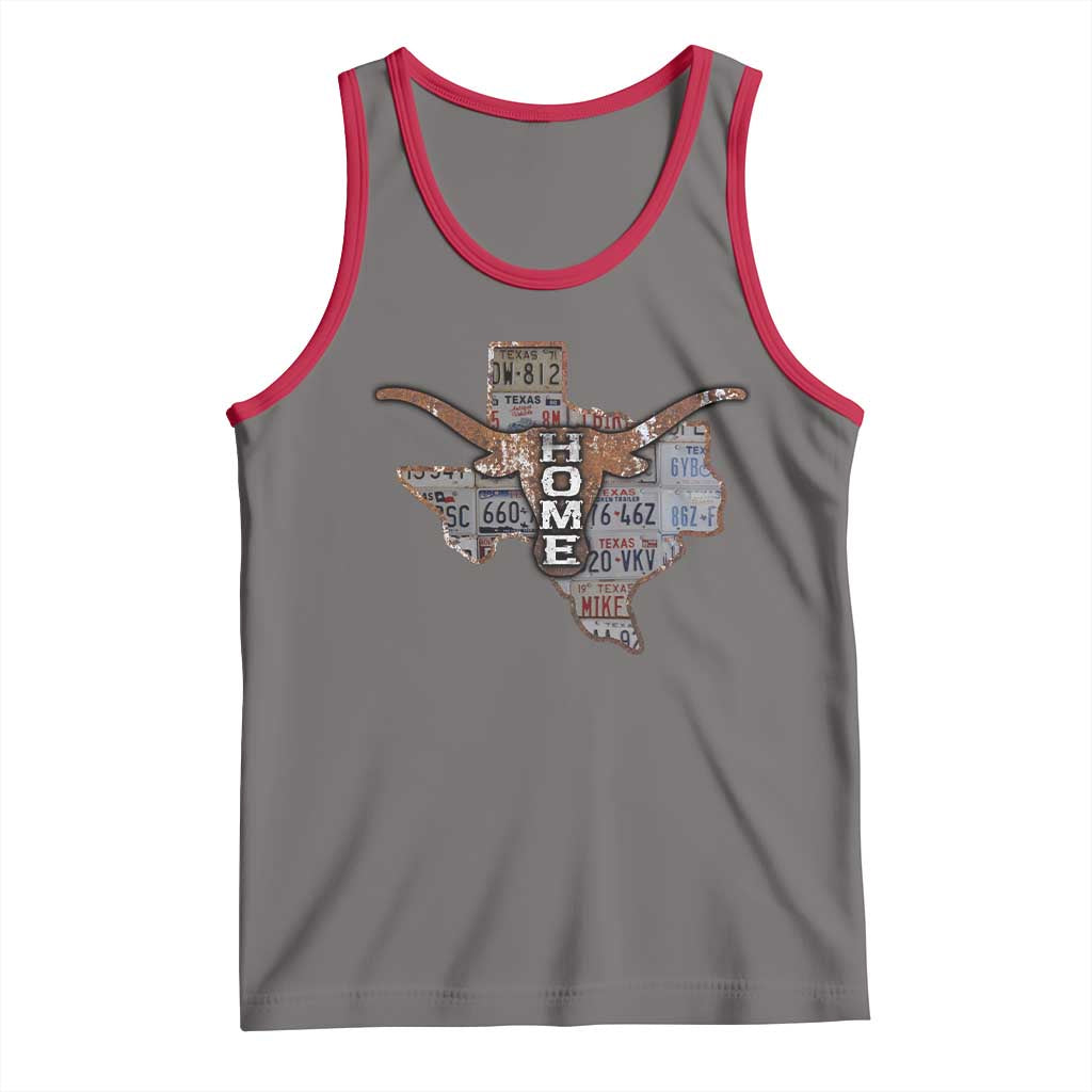 Texas Home Tank Top Vintage State Map TX Longhorn