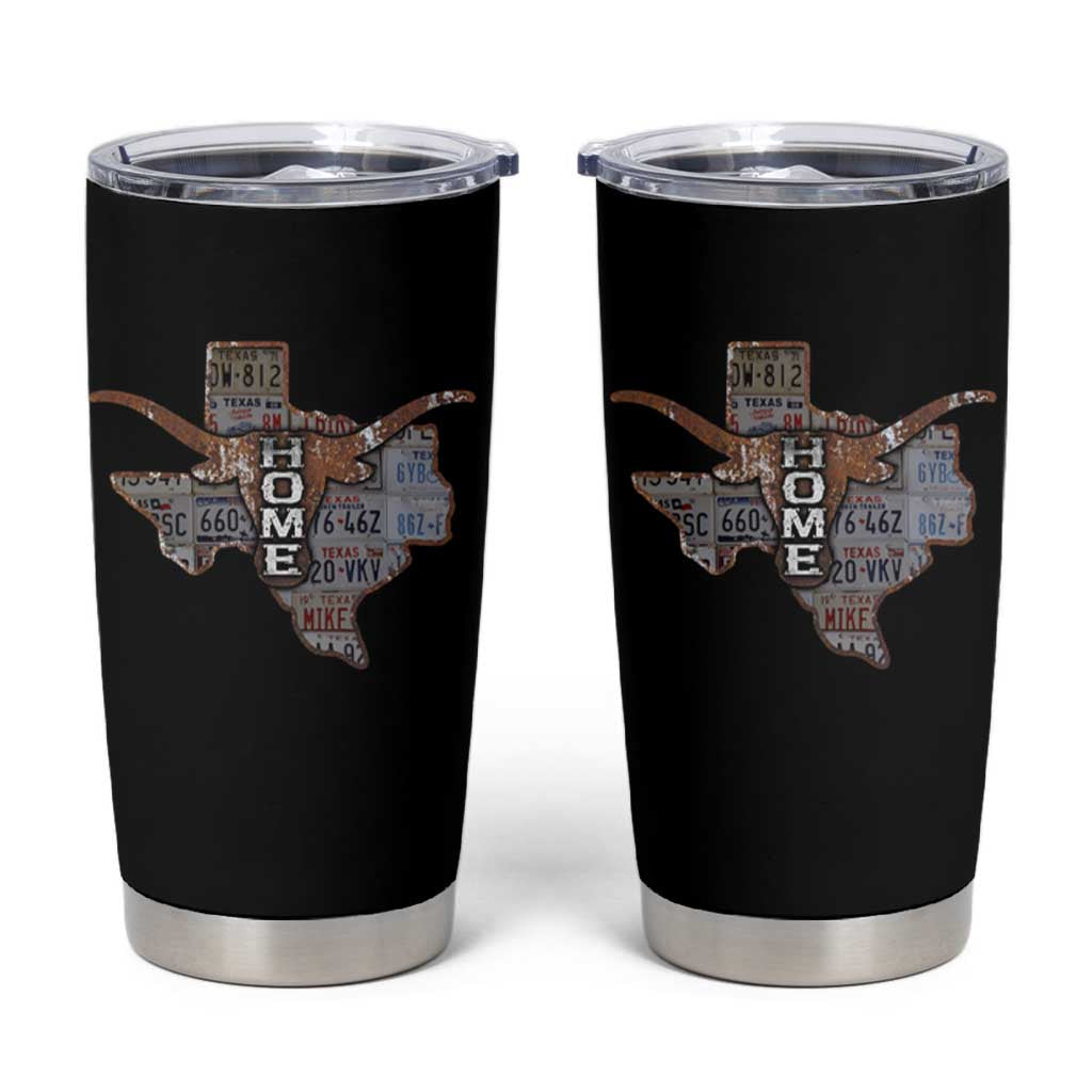 Texas Home Tumbler Cup Vintage State Map TX Longhorn