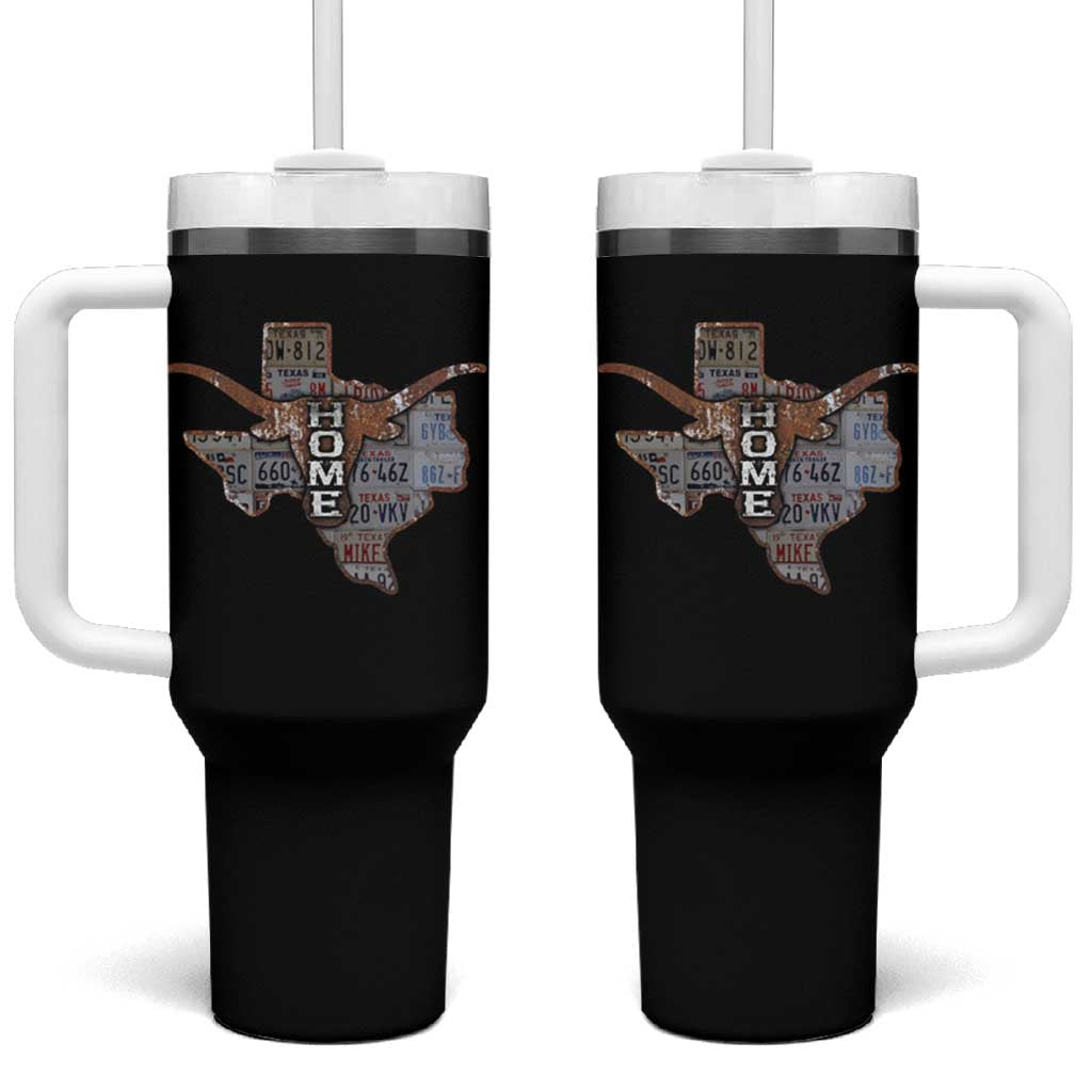 Texas Home Tumbler With Handle Vintage State Map TX Longhorn