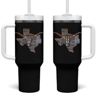 Texas Home Tumbler With Handle Vintage State Map TX Longhorn
