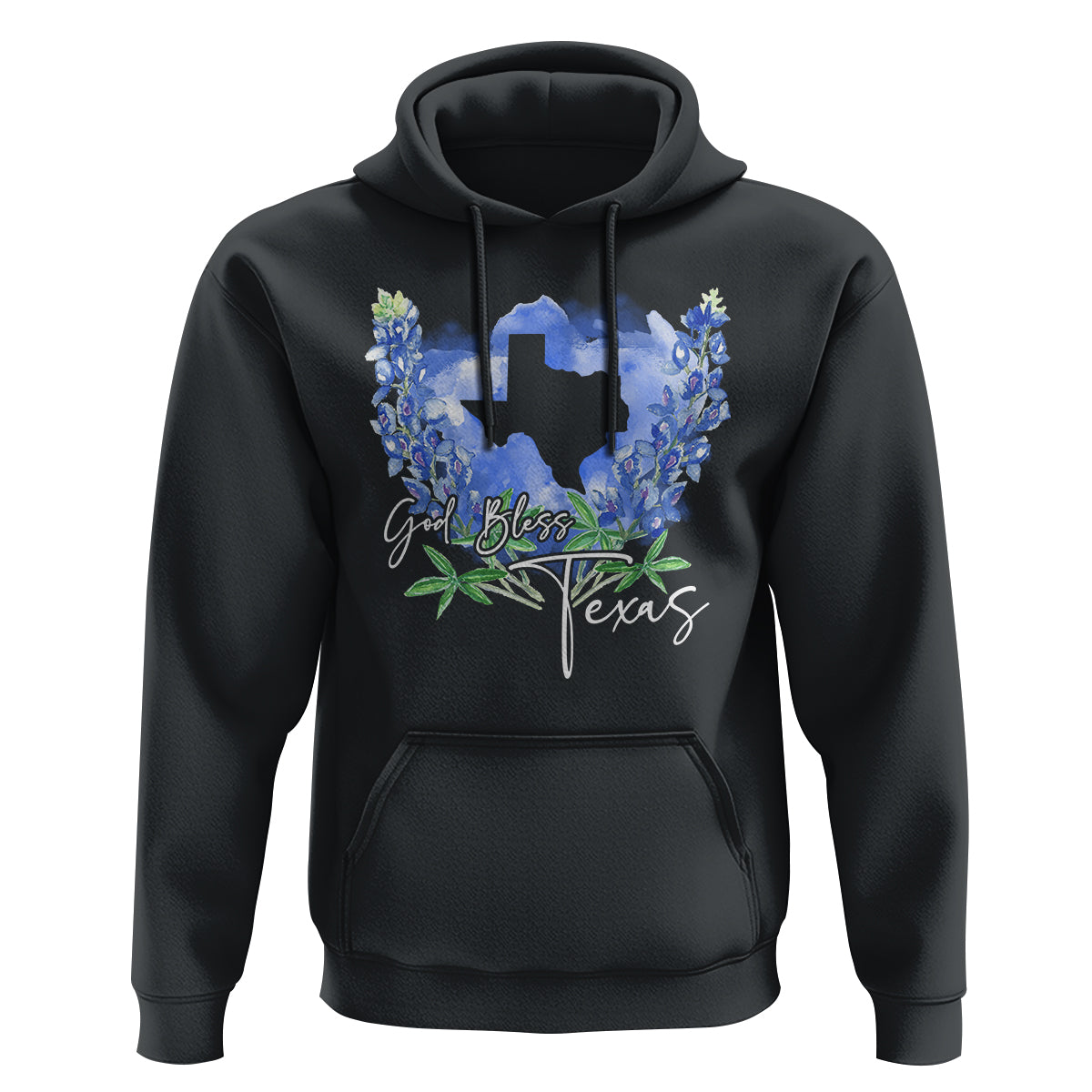 God Bless Texas Bluebonnet Hoodie - Wonder Print Shop