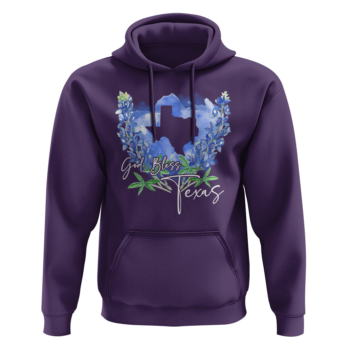 God Bless Texas Bluebonnet Hoodie - Wonder Print Shop