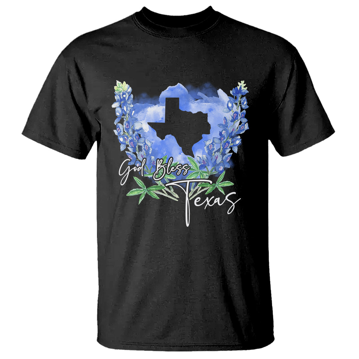 God Bless Texas Bluebonnet T Shirt - Wonder Print Shop