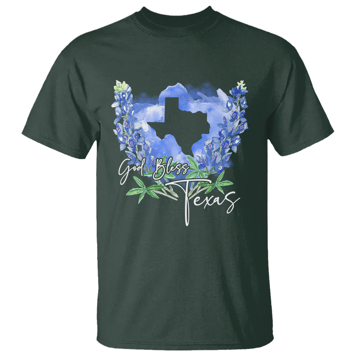 God Bless Texas Bluebonnet T Shirt - Wonder Print Shop