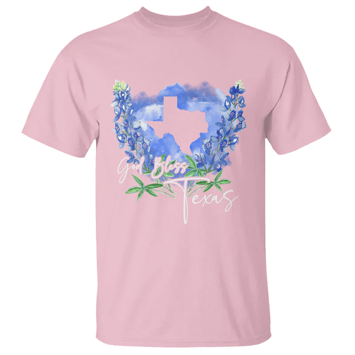 God Bless Texas Bluebonnet T Shirt - Wonder Print Shop