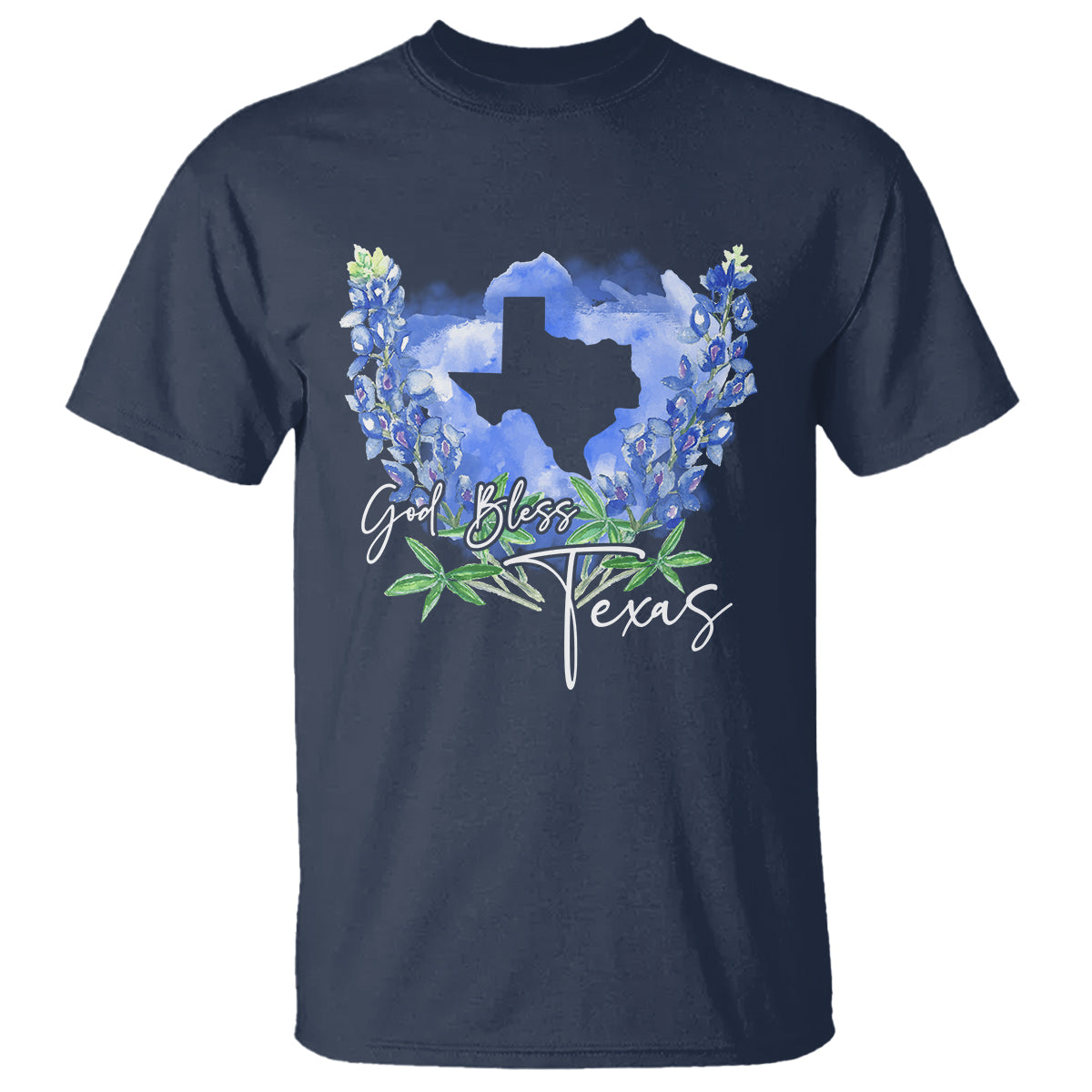 God Bless Texas Bluebonnet T Shirt - Wonder Print Shop
