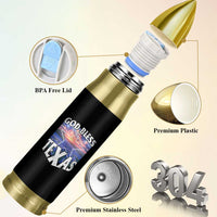 Bluebonnet Field God Bless Texas Bullet Tumbler