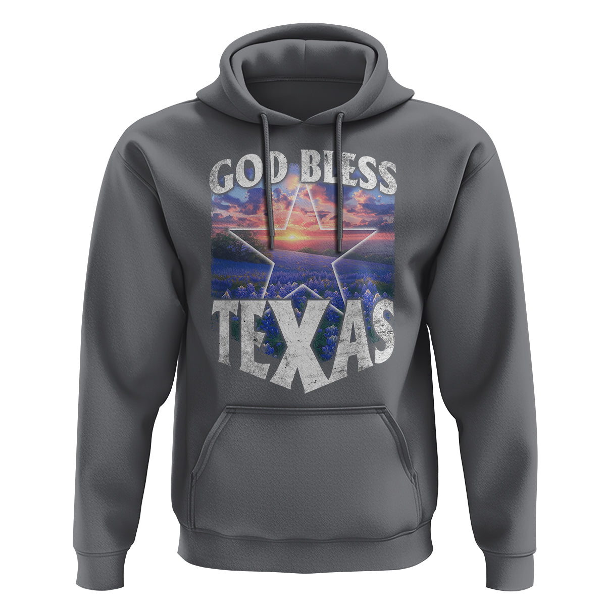 Bluebonnet Field God Bless Texas Hoodie - Wonder Print Shop