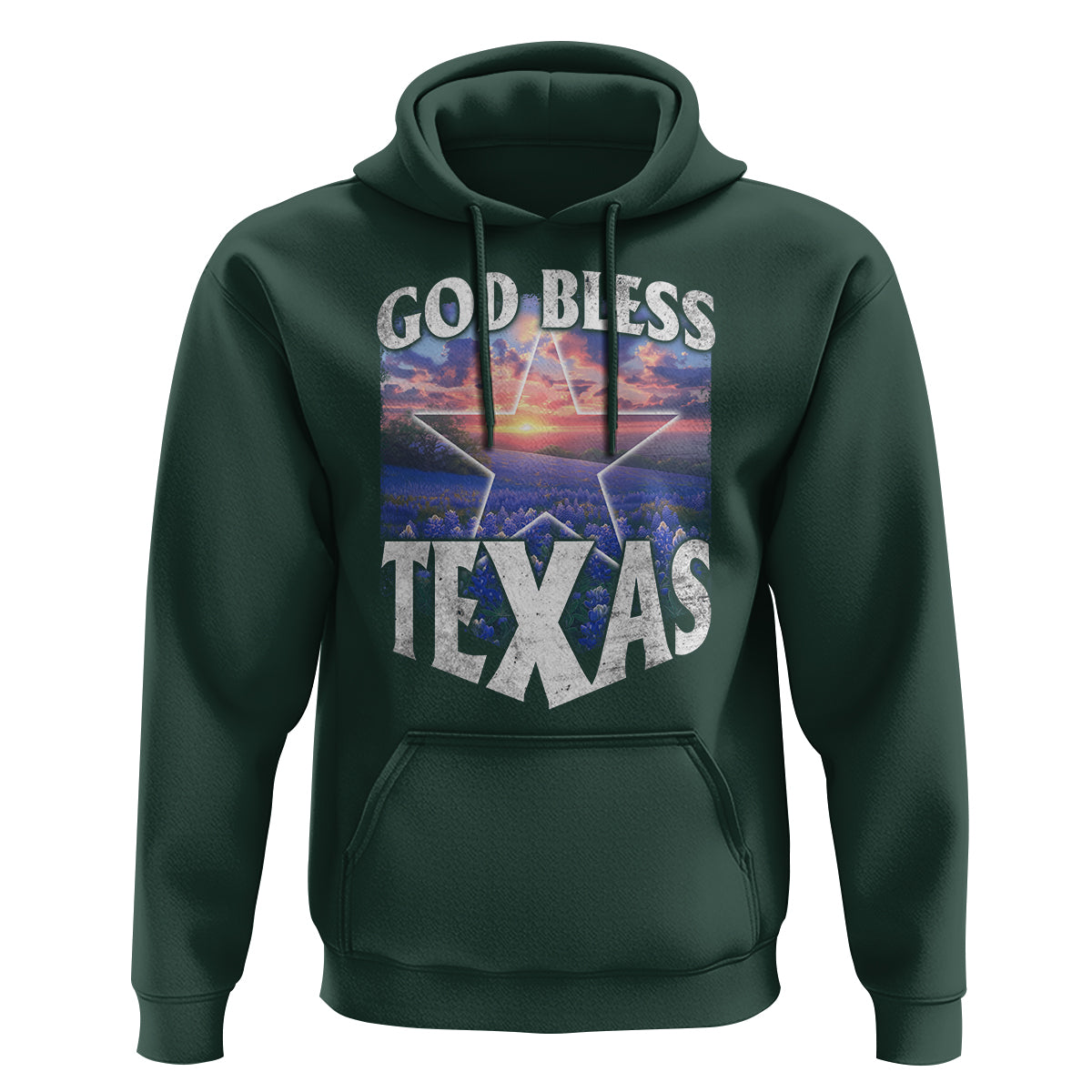 Bluebonnet Field God Bless Texas Hoodie - Wonder Print Shop